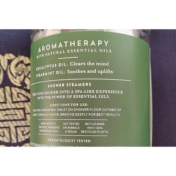Aromatherapy Spa Shower Steamers EUCALYPTUS + SPEARMINT Ess. Oils 4.8 oz B&BWks - Picture 2 of 5
